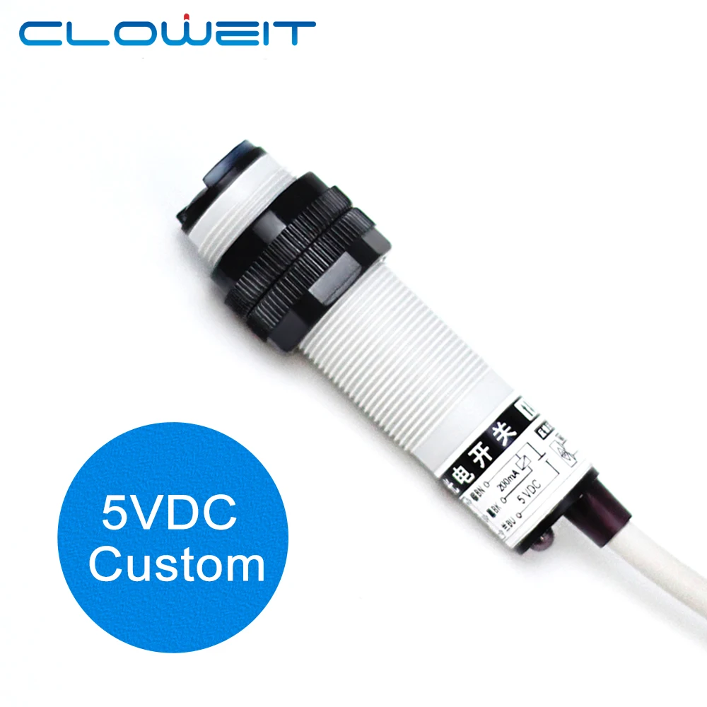 Cloweit 5V DC Optical Photoelectric Sensor Switch 30cm Diffuse 2m Retro-reflective 5m Through beam Detect
Cloweit 5V DC Optical Photoelectric Sensor Switch 30cm Diffuse 2m Retro-reflective 5m Through beam Detect