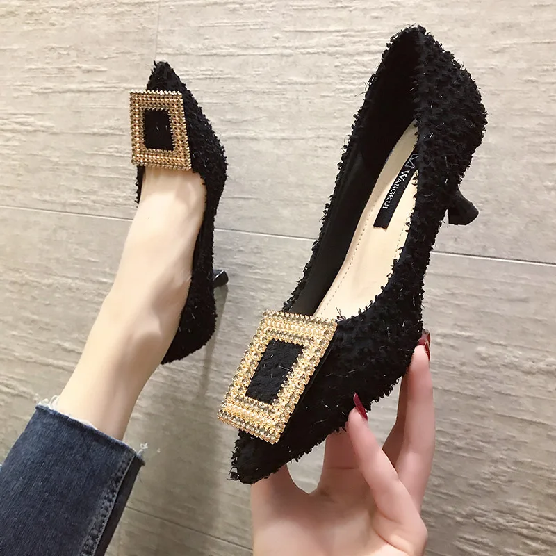 2021 Spring and Summer New Pointed Shallow Mouth Stiletto Metal High Heels Fashion All-match Solid Color Women's High Heels
2021 Spring and Summer New Pointed Shallow Mouth Stiletto Metal High Heels Fashion All-match Solid Color Women's High Heels