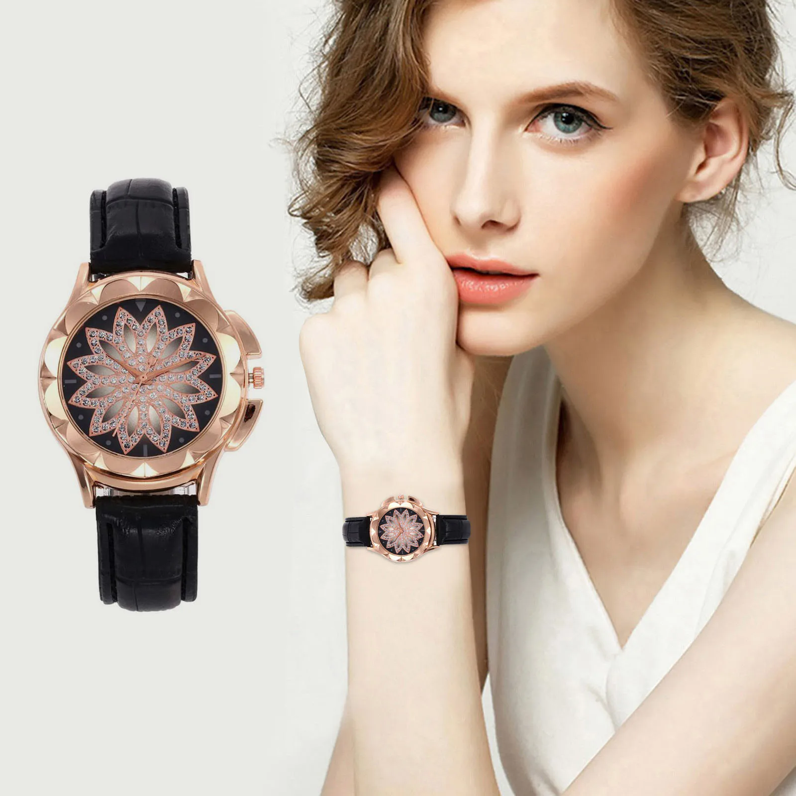 12 Diamond-studded Shining Rhinestone Quartz Ladies Watch Fashion Trend Leather Strap Watches Waterproof High Quality Wristwatch
12 Diamond-studded Shining Rhinestone Quartz Ladies Watch Fashion Trend Leather Strap Watches Waterproof High Quality Wristwatch
