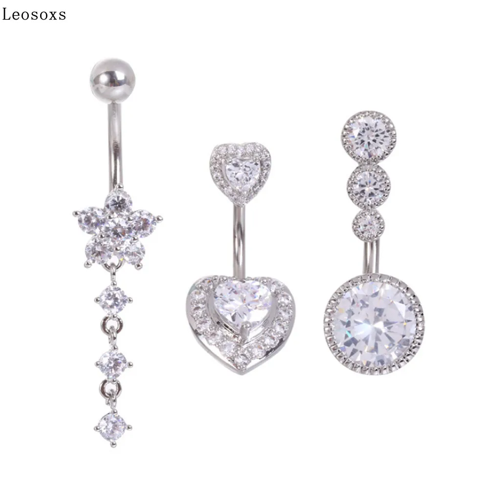 Leosoxs 1 Set Love Heart-shaped Round Petal Stainless Steel Belly Button Ring 3-piece Set Belly Button Nail Piercing Jewelry
Leosoxs 1 Set Love Heart-shaped Round Petal Stainless Steel Belly Button Ring 3-piece Set Belly Button Nail Piercing Jewelry