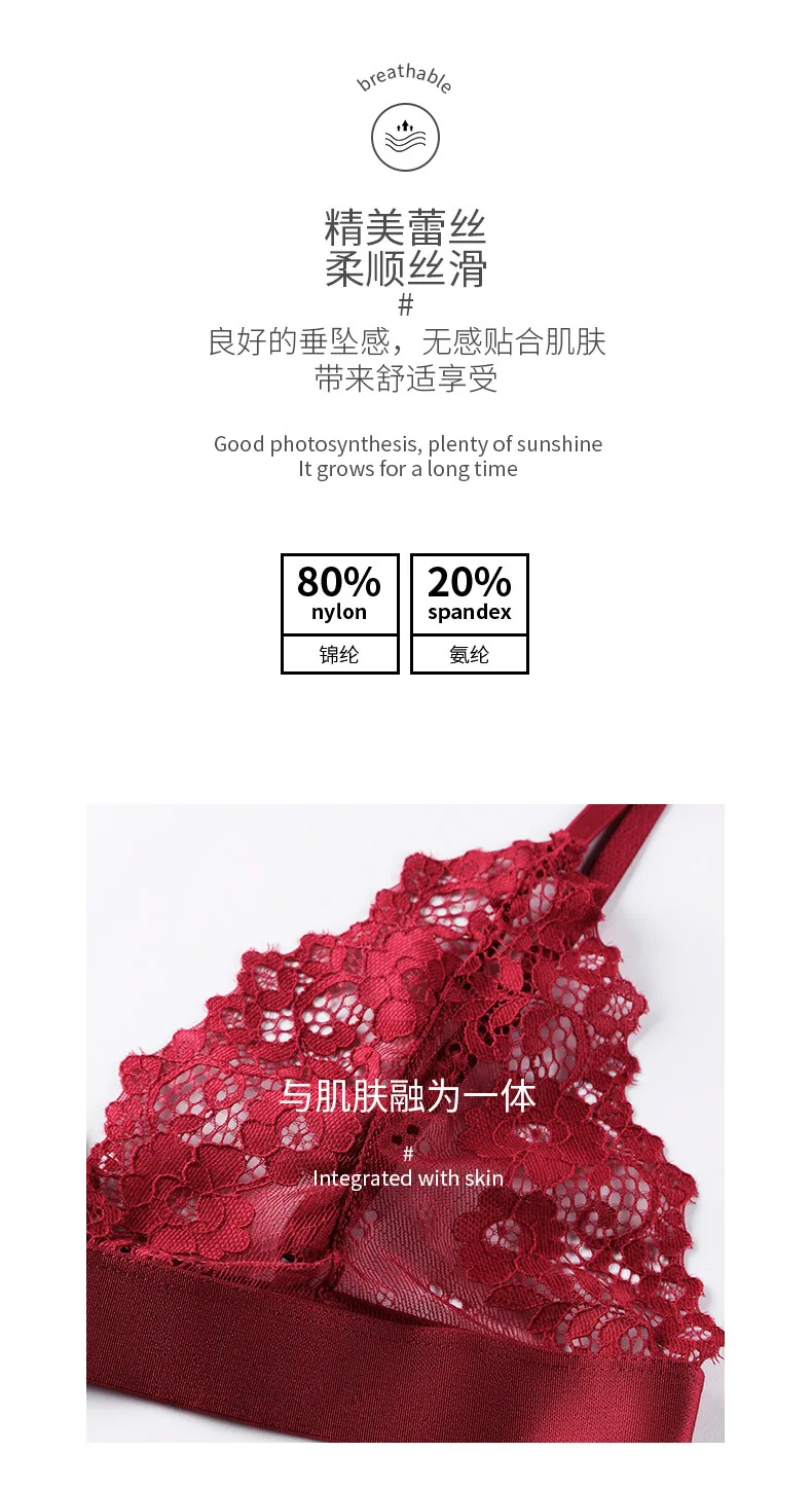 Floral Lace Bralette Wirefree Ladies Underwear Triangle Cups Comfortable Unlined Brassiere Back Closure Plunge Translucent Bra
Floral Lace Bralette Wirefree Ladies Underwear Triangle Cups Comfortable Unlined Brassiere Back Closure Plunge Translucent Bra