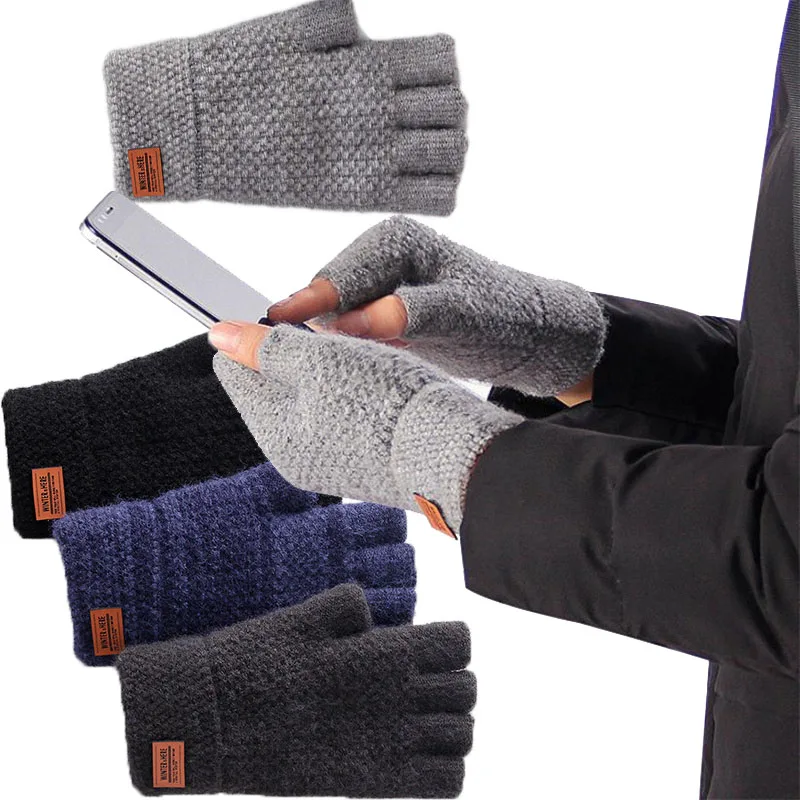 Новые зимние перчатки без пальцев для мужчин, однотонные вязаные шерстяные теплые кожаные плотные эластичные велосипедные перчатки с этик...
Новые зимние перчатки без пальцев для мужчин, однотонные вязаные шерстяные теплые кожаные плотные эластичные велосипедные перчатки с этик...