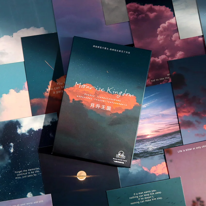 30 Pcs/Set Moonrise Kingdom Series Postcard INS Style Scenery Greeting Cards Message Blessing Card Gift Stationery
30 Pcs/Set Moonrise Kingdom Series Postcard INS Style Scenery Greeting Cards Message Blessing Card Gift Stationery