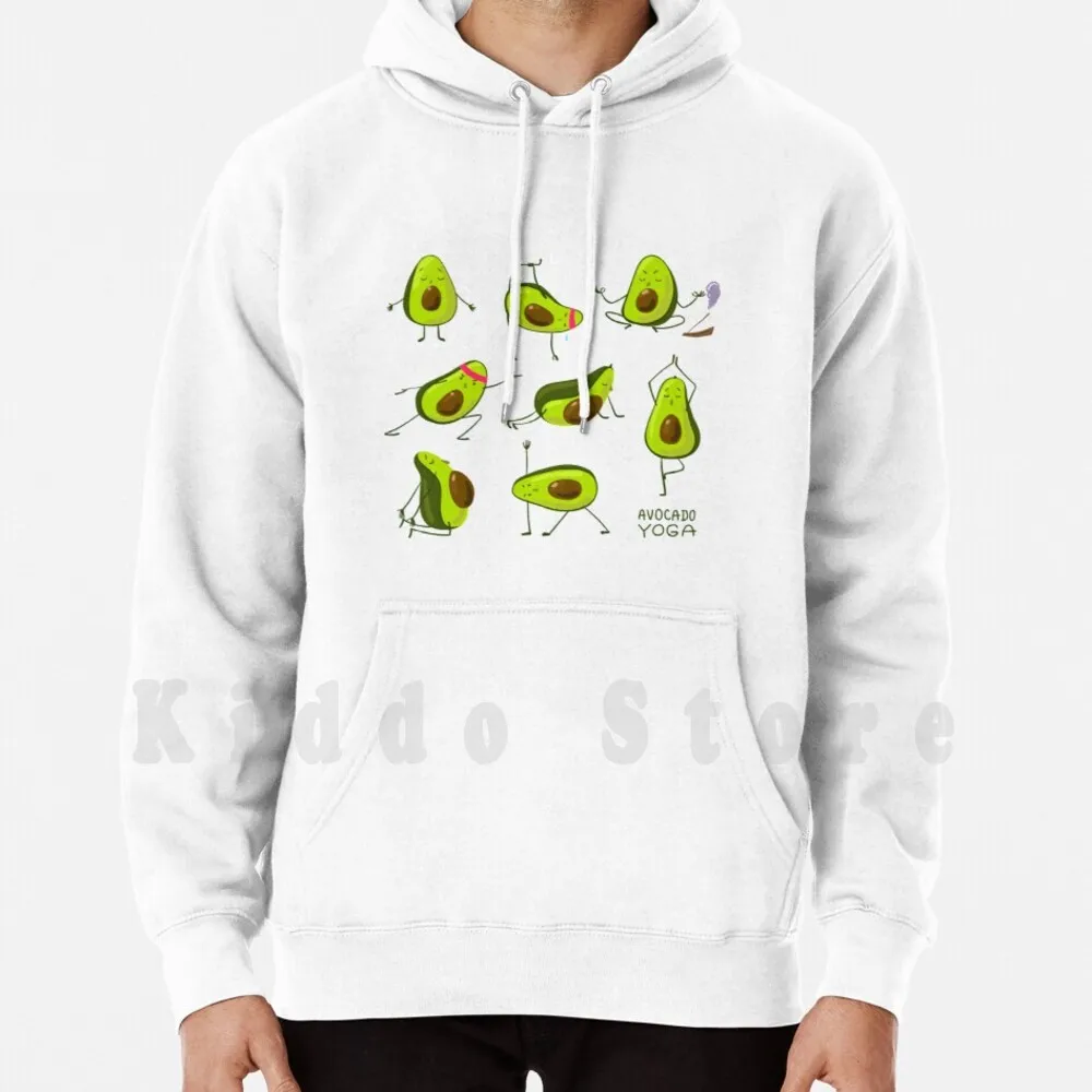 

Avocado Yoga hoodie long sleeve Avocado Yoga Om Sport Lifestyle Vegan Green Cartoon Avocado Yoga Avocado