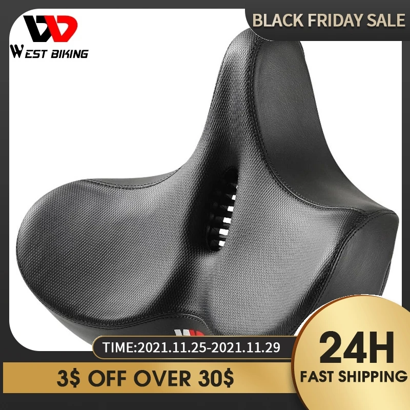 WEST BIKING Bicycle Widen Thicken Saddle Ergonomic Big Bum Soft Pad Comfortable Exclusive Cushion MTB Road Bike Cycling Seats
WEST BIKING Bicycle Widen Thicken Saddle Ergonomic Big Bum Soft Pad Comfortable Exclusive Cushion MTB Road Bike Cycling Seats