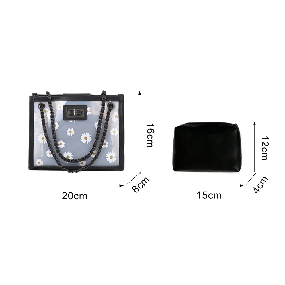 2021 Trend Women's Daisy Shoulder Bags for Women Summer All-match Transparent PVC Jelly Chain Bag women handbags Purse Clutches
2021 Trend Women's Daisy Shoulder Bags for Women Summer All-match Transparent PVC Jelly Chain Bag women handbags Purse Clutches
