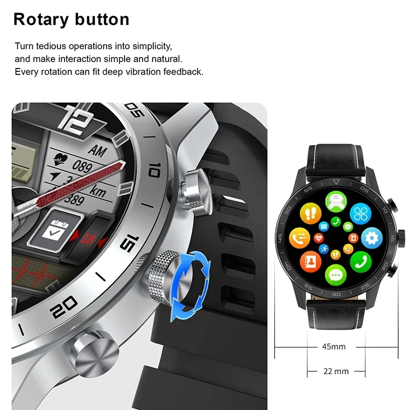 Смарт-часы мужские с беспроводной зарядкой и поддержкой Bluetooth | Электроника