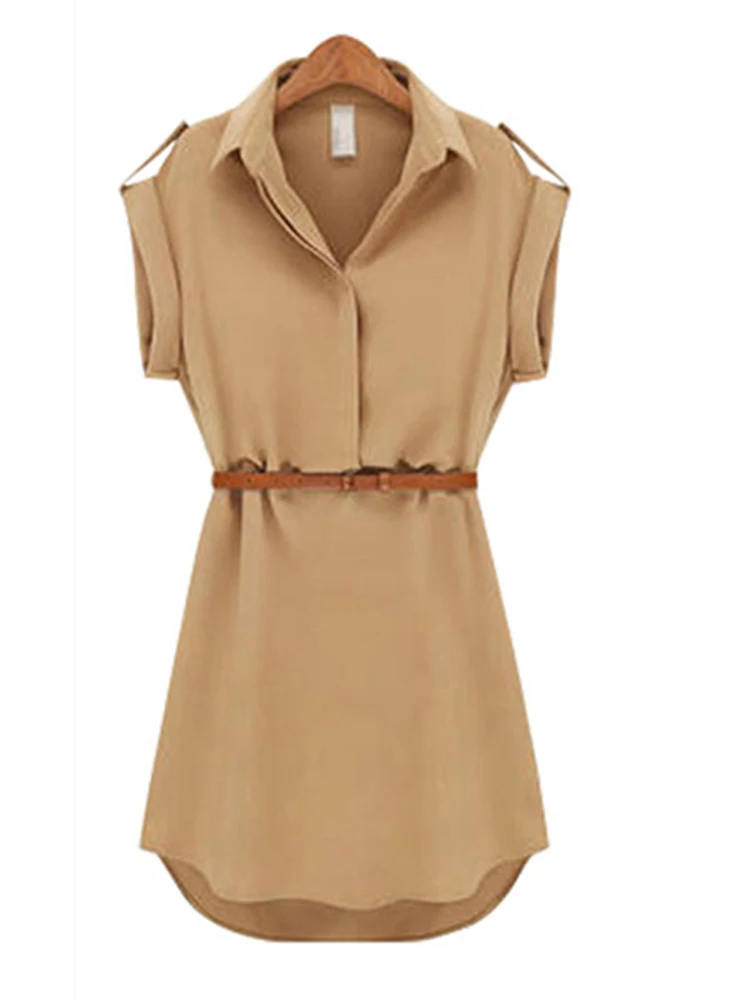 2021 Summer New Fashion Casual Short-sleeved Loose Shirt Dress Women's Slim Slimming Lapel A-shaped Party Mini Dress With Belt
2021 Summer New Fashion Casual Short-sleeved Loose Shirt Dress Women's Slim Slimming Lapel A-shaped Party Mini Dress With Belt