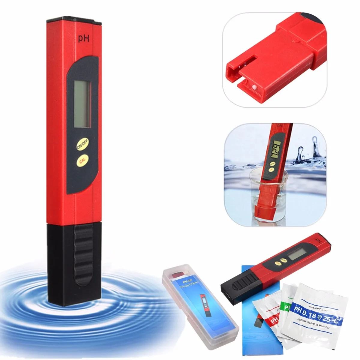 Water Wine Urine Pen Monitor LCD Protable Auto Calibration Mini Digital Pocket Pen Type PH Meter Tester Aquarium Hydroponic Pool
Water Wine Urine Pen Monitor LCD Protable Auto Calibration Mini Digital Pocket Pen Type PH Meter Tester Aquarium Hydroponic Pool