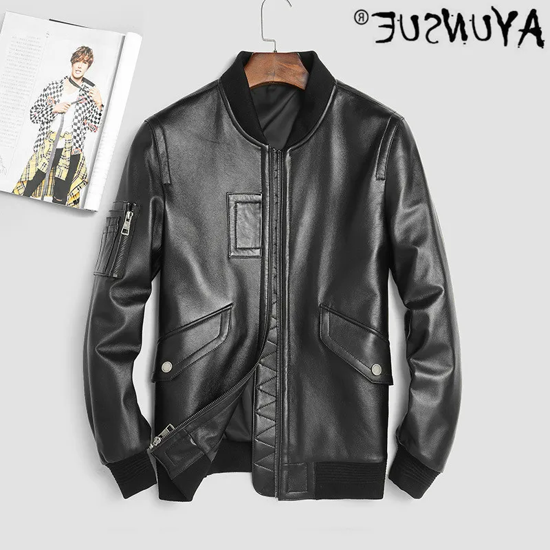 Ayusnue leather - men's authentic sheepskin jacket, motorcycle bulletproof jacket, spring and autumn clothing, kj2223,
Ayusnue leather - men's authentic sheepskin jacket, motorcycle bulletproof jacket, spring and autumn clothing, kj2223,