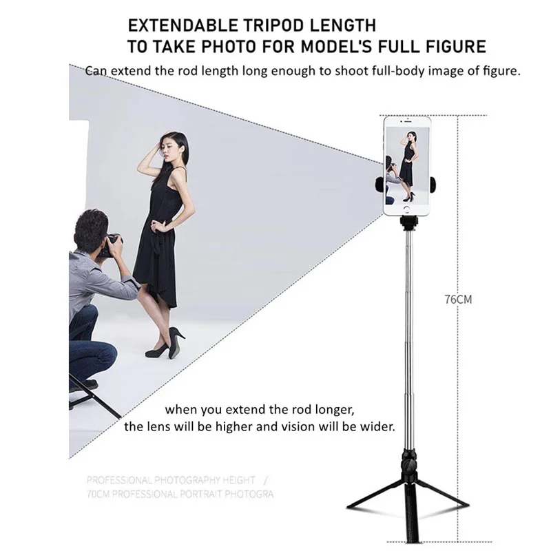Extendable Selfie Stick With 360 Rotation Phone Holder Handheld Monopod Bluetooth Wireless Stick Tripod For Mobile Phone Stand
Extendable Selfie Stick With 360 Rotation Phone Holder Handheld Monopod Bluetooth Wireless Stick Tripod For Mobile Phone Stand