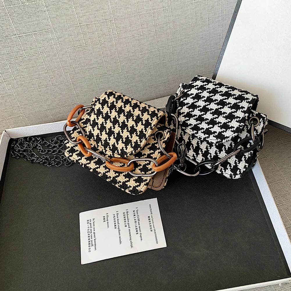 Retro Women Shoulder Bags Houndstooth Print Pattern Contrast Color Messenger Bag Casual Ladies Mini Flap Handbags
Retro Women Shoulder Bags Houndstooth Print Pattern Contrast Color Messenger Bag Casual Ladies Mini Flap Handbags