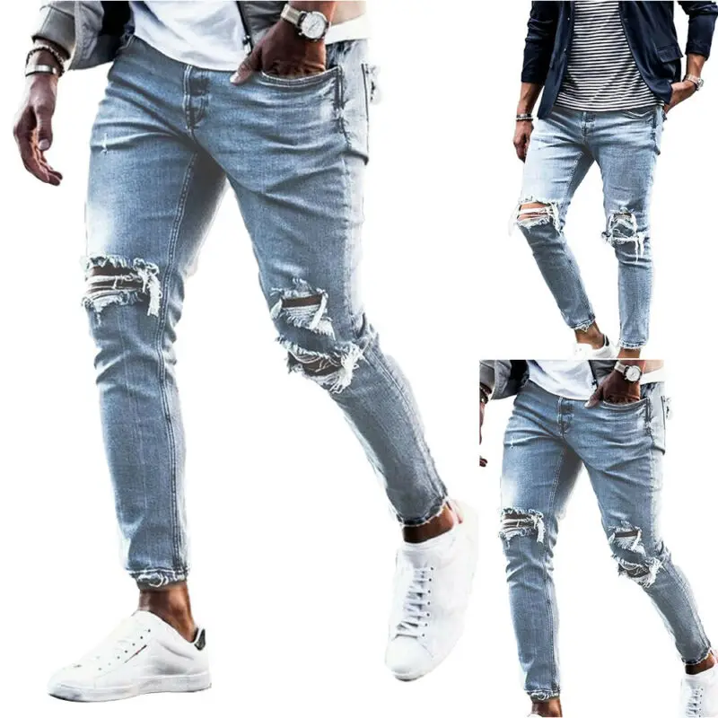 Mens Ripped Frayed Skinny Jeans Pants Slim Fit Distressed Denim Casual Trousers Men Clothing 2020 Stacked Jeans
Mens Ripped Frayed Skinny Jeans Pants Slim Fit Distressed Denim Casual Trousers Men Clothing 2020 Stacked Jeans