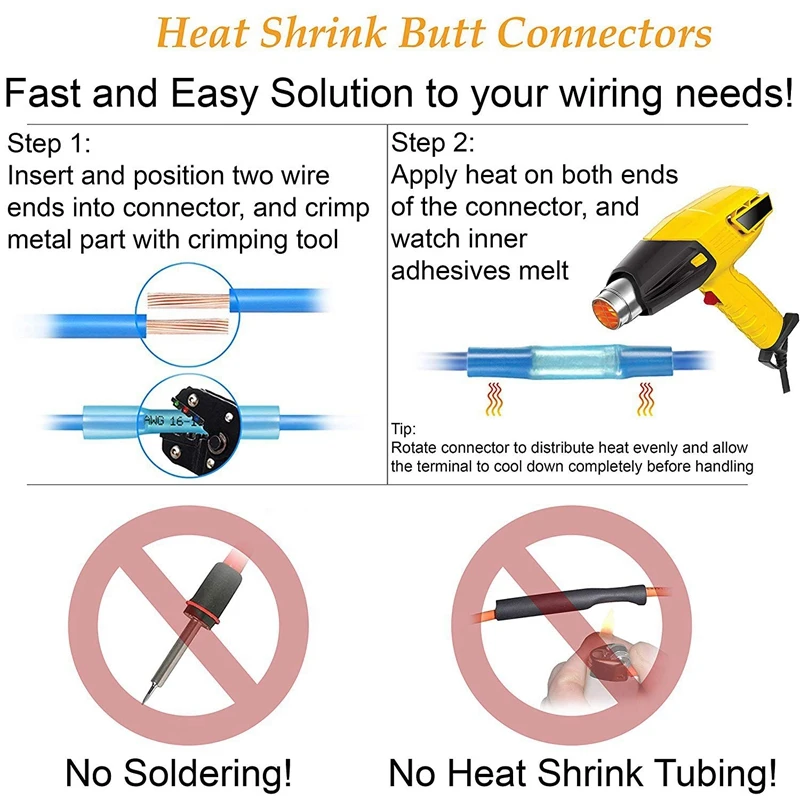 200PCS Heat-Shrinkable Connector Kit, Insulated and Waterproof Marine Automotive Wire Crimp Terminal, Heat-Shrinkable Insulation
200PCS Heat-Shrinkable Connector Kit, Insulated and Waterproof Marine Automotive Wire Crimp Terminal, Heat-Shrinkable Insulation