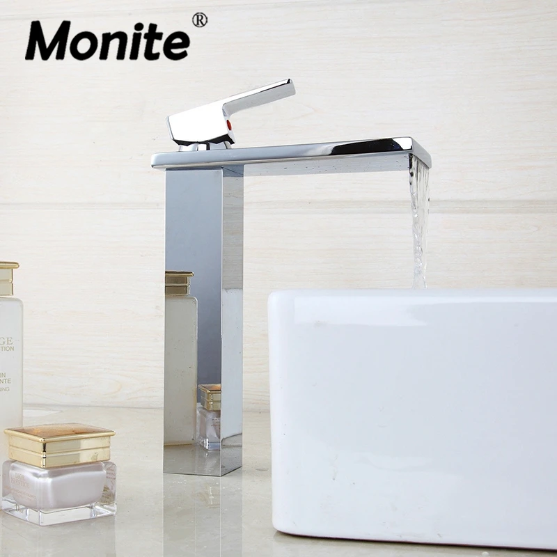 Полированный хромированный смеситель для ванной комнаты Monite раковины смесители