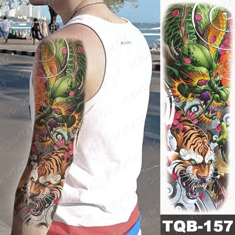 Large Arm Sleeve Tattoo Japanese Prajna Carp Dragon Waterproof Temporary Tatto Sticker God Body Art Full Fake Tatoo Women Men
Large Arm Sleeve Tattoo Japanese Prajna Carp Dragon Waterproof Temporary Tatto Sticker God Body Art Full Fake Tatoo Women Men