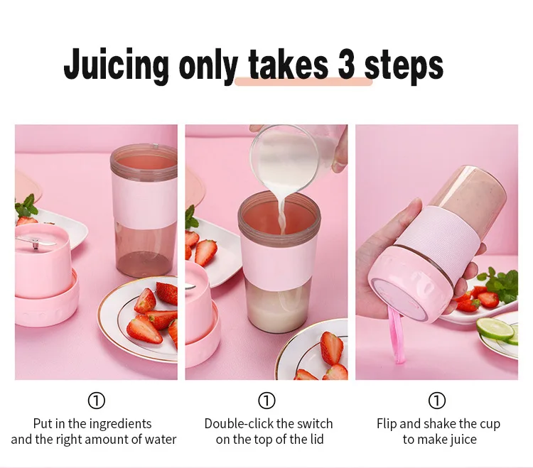 Mini Portable Juicer USB Juice Cup 300ml Outdoor Travel Home Office Fruit Mixer Juice Machine Rechargeable Smoothie Blender
Mini Portable Juicer USB Juice Cup 300ml Outdoor Travel Home Office Fruit Mixer Juice Machine Rechargeable Smoothie Blender