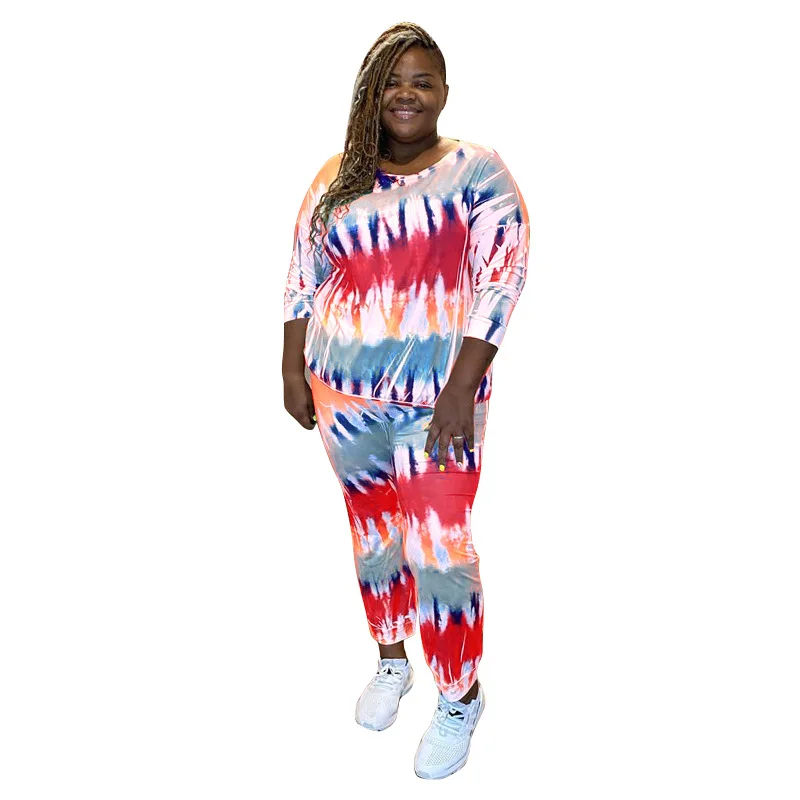 Chifirena Plus Size Women 2 Piece Set Tie Dye Autumn Spring Suit O Neck Tops and Loose Pants Casual Two Piece Set Soft Sleepwear
Chifirena Plus Size Women 2 Piece Set Tie Dye Autumn Spring Suit O Neck Tops and Loose Pants Casual Two Piece Set Soft Sleepwear