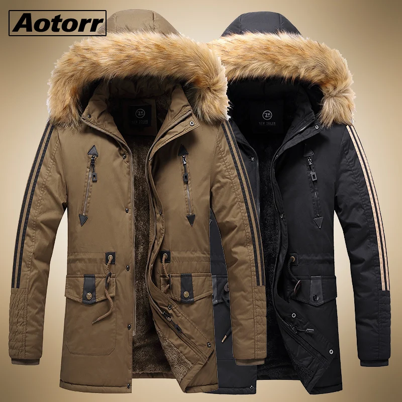 Winter Fur Hooded Parkas Men Militory Thick Outwear Cotton Padded Male Casual Long Jacket Windbreaker Men's Velvet Warm Coat
Winter Fur Hooded Parkas Men Militory Thick Outwear Cotton Padded Male Casual Long Jacket Windbreaker Men's Velvet Warm Coat