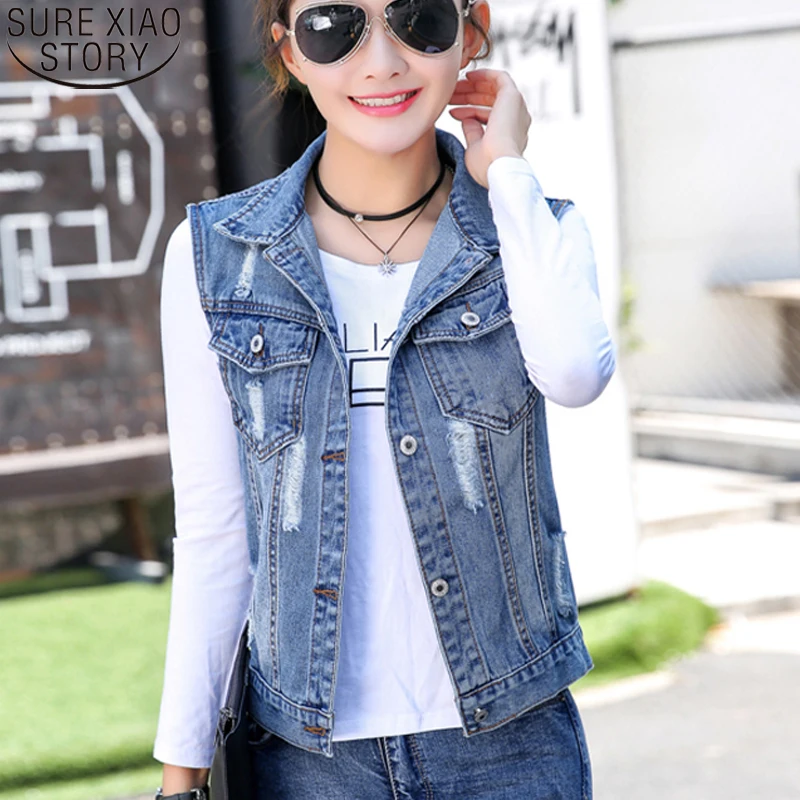 Fashion Korean Denim Jacket Women Hole-breaking Short Denim Coat Female Plus Size 3XL Sleeveless Jacket Ladies Tops 12257
Fashion Korean Denim Jacket Women Hole-breaking Short Denim Coat Female Plus Size 3XL Sleeveless Jacket Ladies Tops 12257