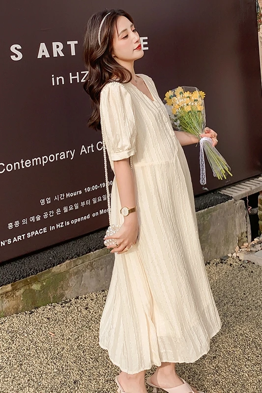 3008# Summer Korean Fashion Maternity Long Party Dress Elegant V Neck Slim Loose Clothes for Pregnant Women Chic Pregnancy 
3008# Summer Korean Fashion Maternity Long Party Dress Elegant V Neck Slim Loose Clothes for Pregnant Women Chic Pregnancy