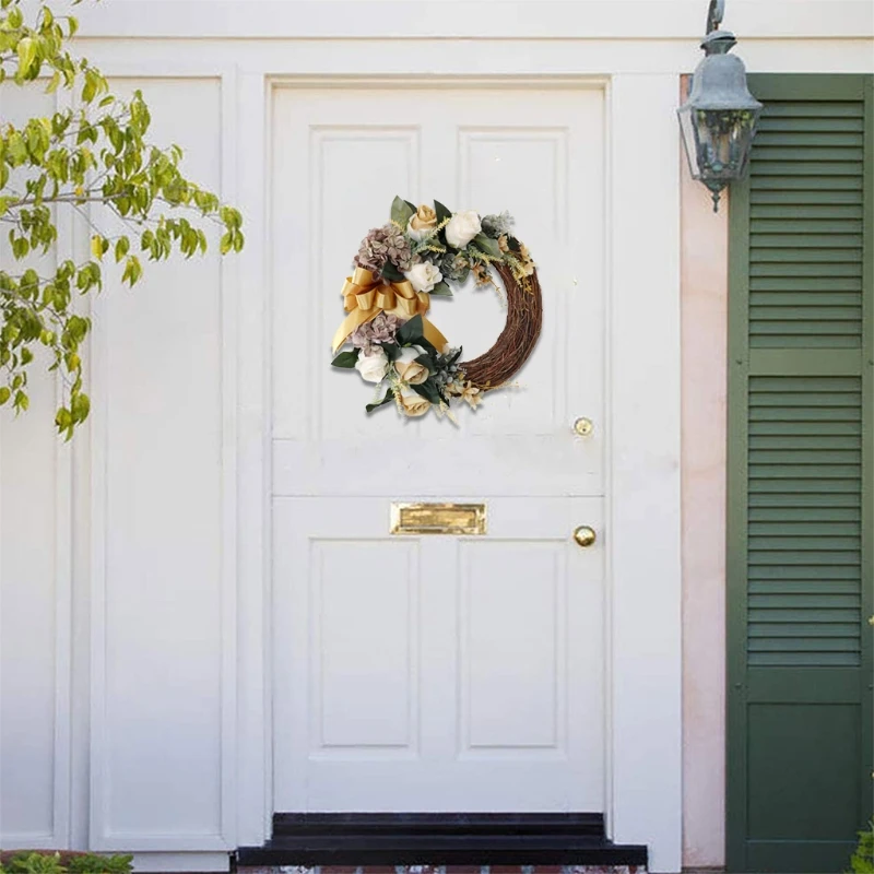 Artificial Rose With Bowknot Flower Wreath Spring Door Garland Summer for Front Door Window Wedding Hanging Home Decor
Artificial Rose With Bowknot Flower Wreath Spring Door Garland Summer for Front Door Window Wedding Hanging Home Decor