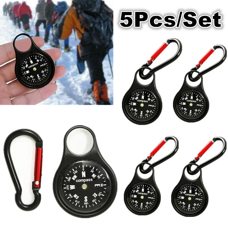 5Pcs/Set Mini Survival Compass Clip Carabiner Outdoor Camping Hiking Accessory Proportional Footprint Travel Military Tools
5Pcs/Set Mini Survival Compass Clip Carabiner Outdoor Camping Hiking Accessory Proportional Footprint Travel Military Tools