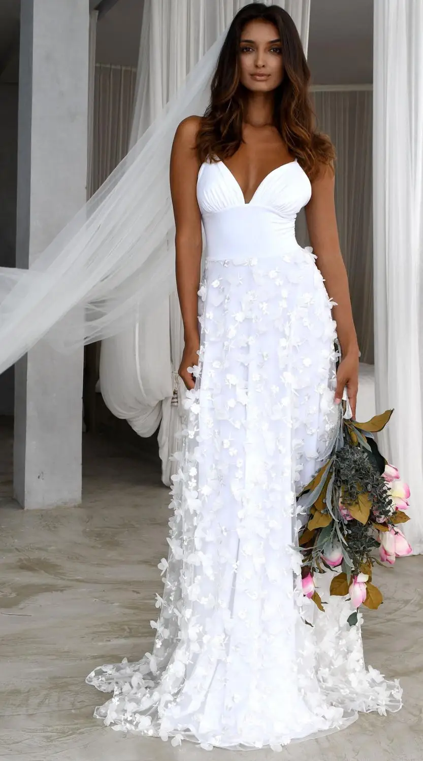 Элегантные женские длинные свадебные платья в стиле бохо на бретельках 2019 свадебное платье с V-образным вырезом кружевное богемное облегаю...
Элегантные женские длинные свадебные платья в стиле бохо на бретельках 2019 свадебное платье с V-образным вырезом кружевное богемное облегаю...