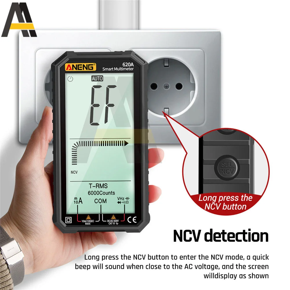 ANENG 620A Digital Smart Multimeter Transistor Testers 4.7inch 6000 Counts True RMS Electrical Capacitance Meter Resistance
ANENG 620A Digital Smart Multimeter Transistor Testers 4.7inch 6000 Counts True RMS Electrical Capacitance Meter Resistance