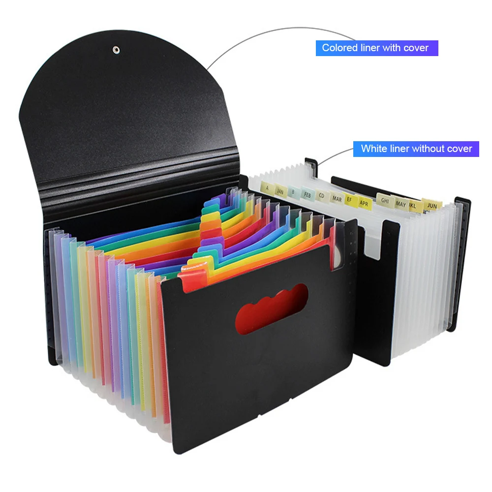 12/24 Pocket Extended File Folder With Lid A4 Letter Size Expandable File Storage Box Can Carry Rainbow Document Bag 
12/24 Pocket Extended File Folder With Lid A4 Letter Size Expandable File Storage Box Can Carry Rainbow Document Bag