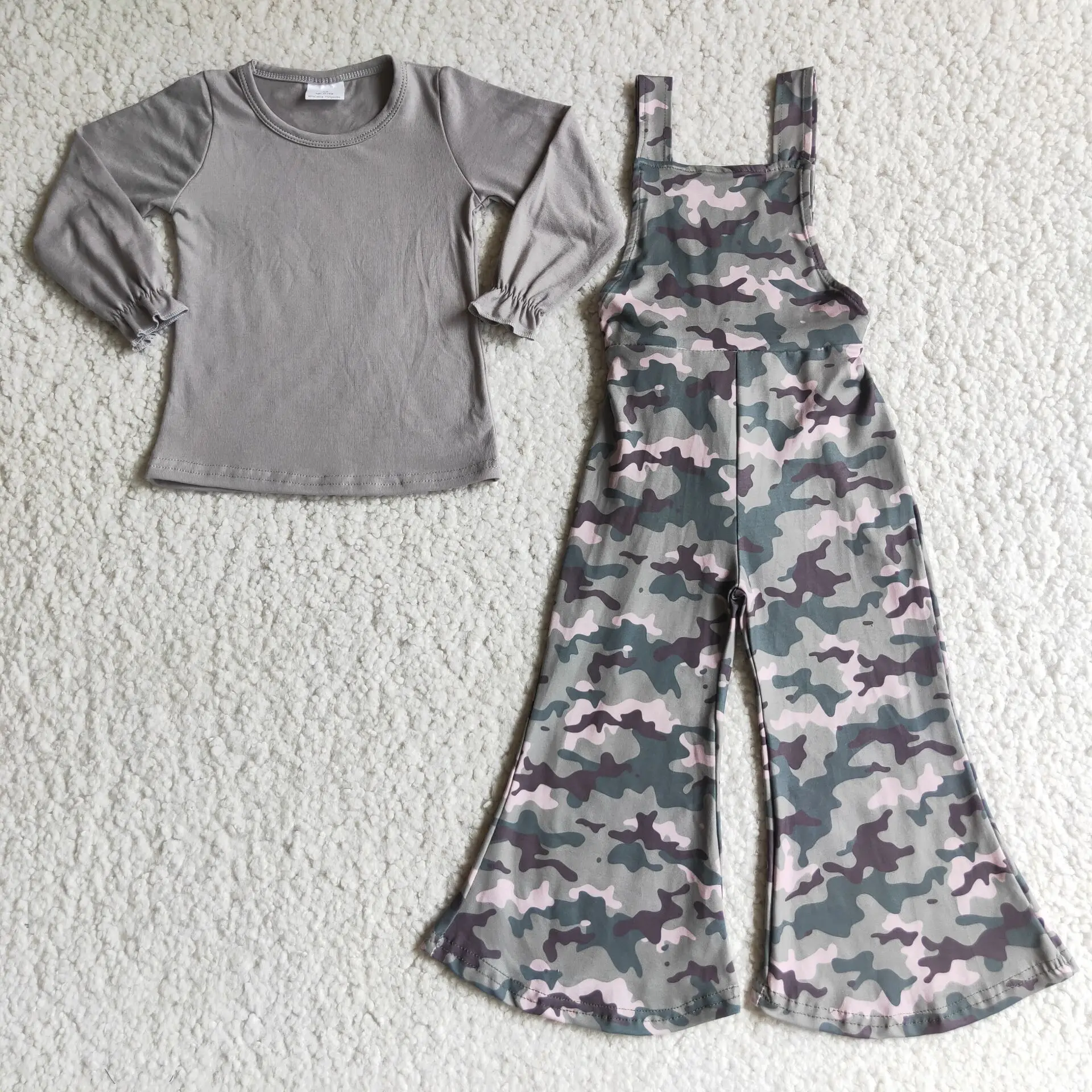 

boutique children clothes Camouflage suspenders suit baby girls' clothing sets RTS