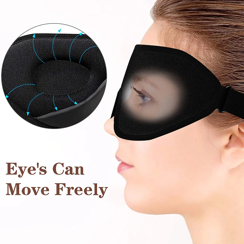 

3D Three-Dimensional Elastic Eye Mask Breathable Shading Sleep Sleep Travel Aviation Fatigue Relief Black Eye Mask Hot Sale