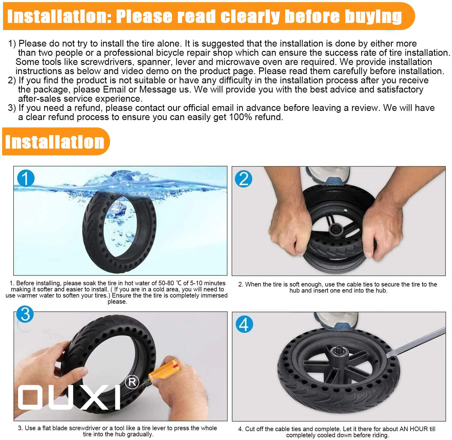 Durable Tire for Xiaomi Mijia M365 MI Scooter Tyre Solid Hole Tires Shock Absorber Non-Pneumatic Tyre Damping Rubber Tyres Wheel
Durable Tire for Xiaomi Mijia M365 MI Scooter Tyre Solid Hole Tires Shock Absorber Non-Pneumatic Tyre Damping Rubber Tyres Wheel