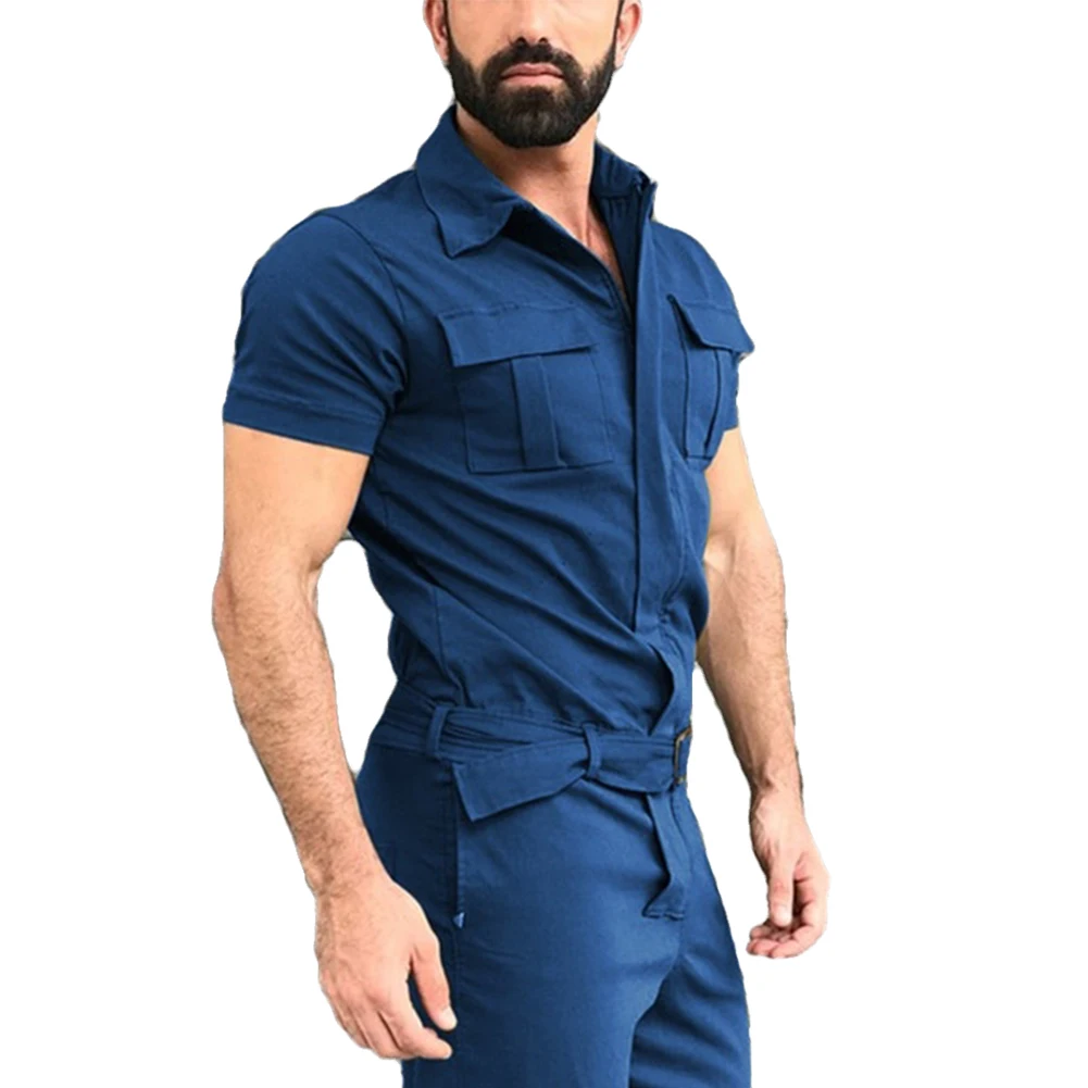 2020 Men Casual Jumpsuit Pants Short Sleeve Basic Work Overall Pure Color Cargo Overalls Casual Street Wear One-piece Jumpsuit
2020 Men Casual Jumpsuit Pants Short Sleeve Basic Work Overall Pure Color Cargo Overalls Casual Street Wear One-piece Jumpsuit