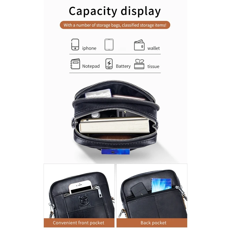 BULLCAPTAIN Casual Men's Messenger Shoulder Bag High Quality Smooth Hardware Zipper Pocket Leather Shoulder Bag for Men
BULLCAPTAIN Casual Men's Messenger Shoulder Bag High Quality Smooth Hardware Zipper Pocket Leather Shoulder Bag for Men