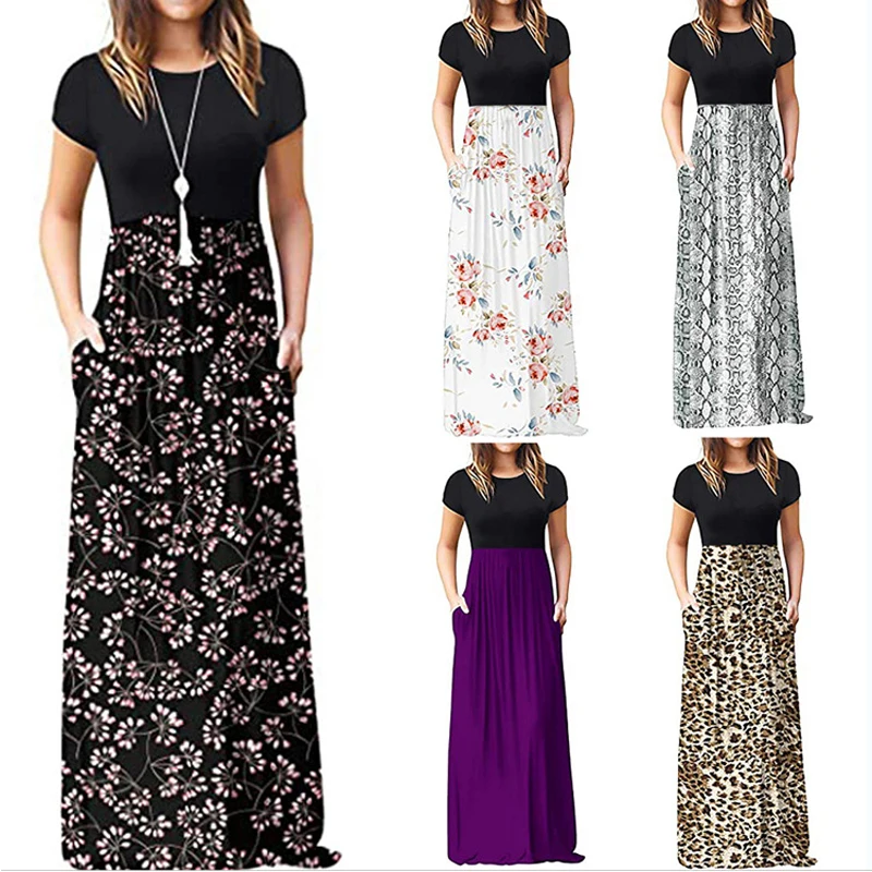 Dresses for Women Casual Pocket Printing Dress Wedding Party Long Dress Short Sleeve Prom Dresses Splicing Fashion Clothing
Dresses for Women Casual Pocket Printing Dress Wedding Party Long Dress Short Sleeve Prom Dresses Splicing Fashion Clothing