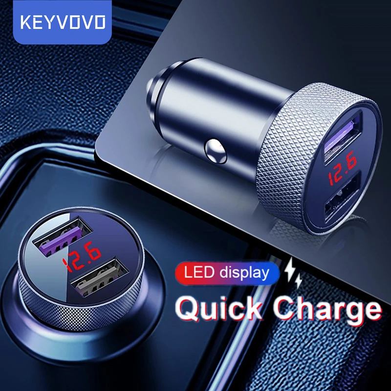 Металлическое автомобильное зарядное устройство QC USB быстрая зарядка 4 0 QC3.0