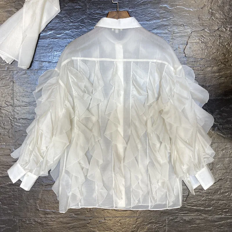 3D Cascade Ruffle Women Long Silk Shirt Europe Station 2021 Autumn New Silk Cotton Women's Fashion Shirt
3D Cascade Ruffle Women Long Silk Shirt Europe Station 2021 Autumn New Silk Cotton Women's Fashion Shirt
