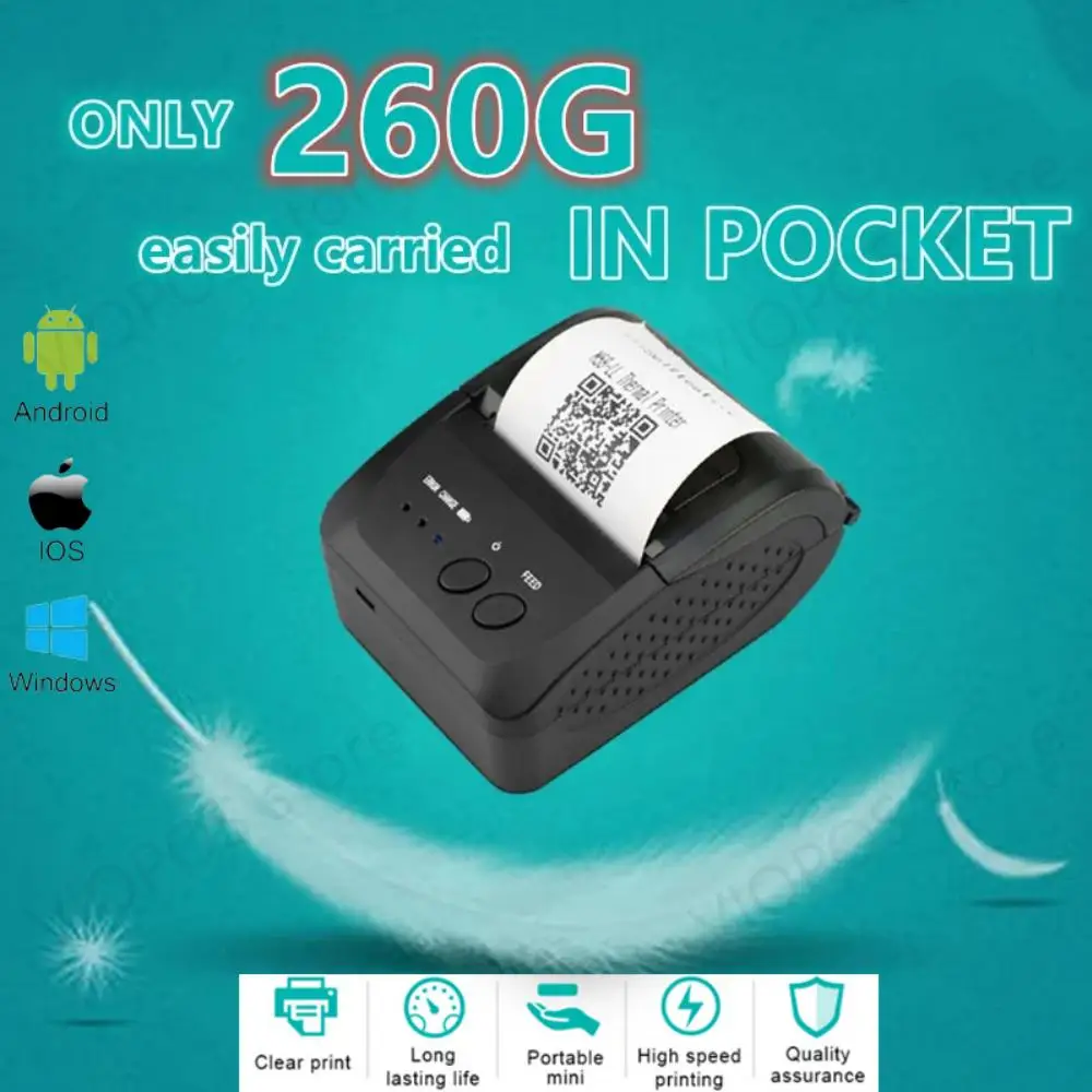 Portable Mini 58mm Bluetooth Wireless Thermal Receipt Ticket Printer Mobile Phone Bill Machine store Printer for Android iOS
Portable Mini 58mm Bluetooth Wireless Thermal Receipt Ticket Printer Mobile Phone Bill Machine store Printer for Android iOS