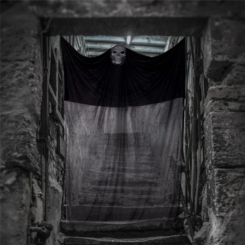 Halloween Ghost Skull Door Decoration Hanging Creepy Black Cloth Holiday Decoration
Halloween Ghost Skull Door Decoration Hanging Creepy Black Cloth Holiday Decoration