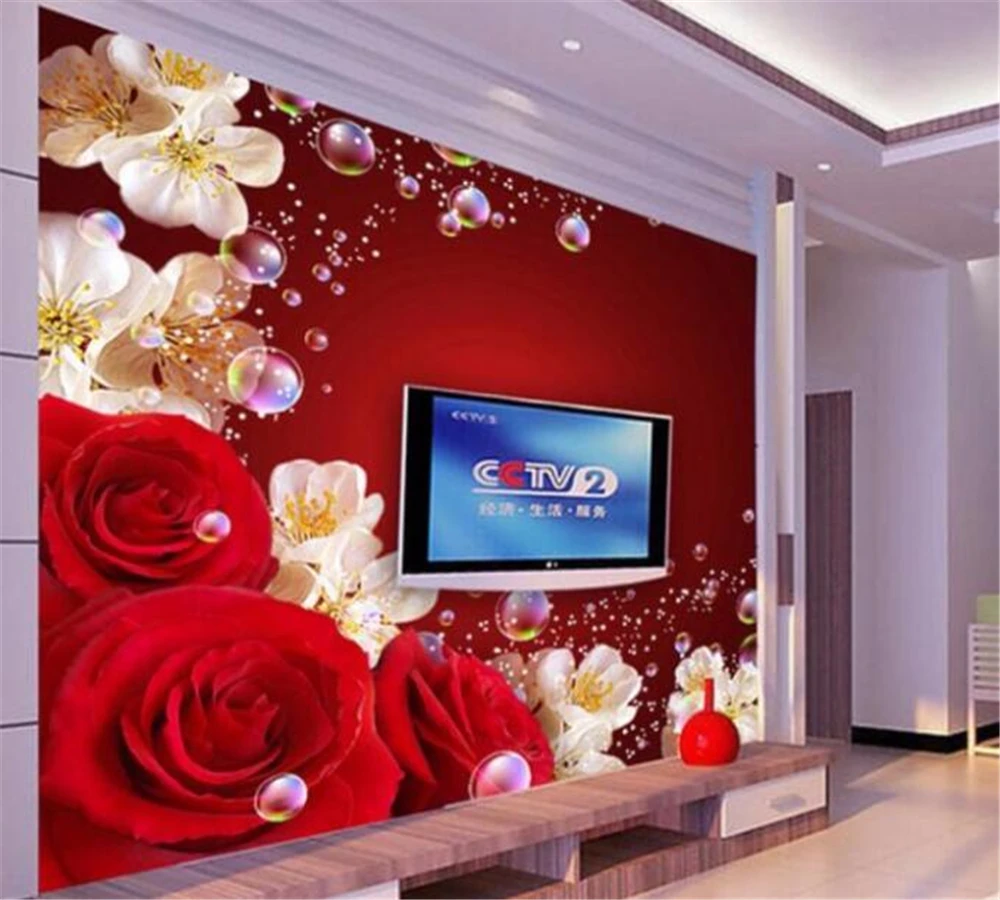 beibehang Custom wallpaper mural romantic red beautiful dream rose TV background wall 3d living room wallpaper wholesale
beibehang Custom wallpaper mural romantic red beautiful dream rose TV background wall 3d living room wallpaper wholesale