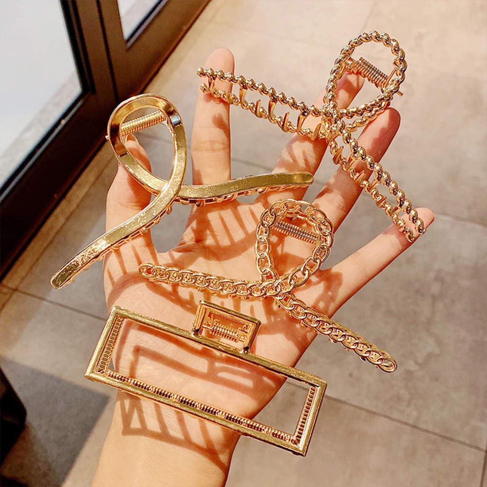 Woman Metal Hair Claws Chic Barrettes Hairclips Hairpins Ladies Hairgrip Headwear Girls Ornaments Crab Hair Accessories
Woman Metal Hair Claws Chic Barrettes Hairclips Hairpins Ladies Hairgrip Headwear Girls Ornaments Crab Hair Accessories