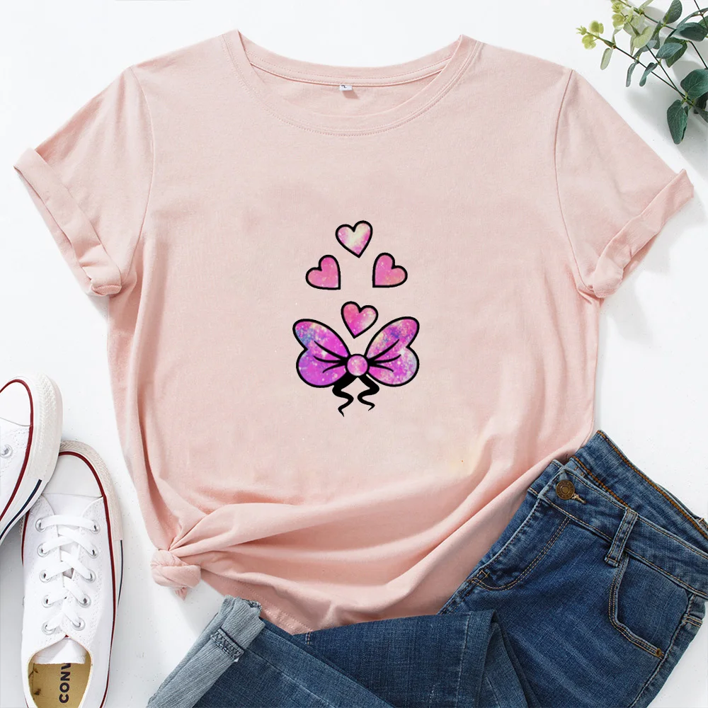 Bow-knot Graphic Tee Women Love Tee Shirt Women Cute All-match Woman T Shirt Tops O-neck Casual Short Sleeve Tshirt Woman
Bow-knot Graphic Tee Women Love Tee Shirt Women Cute All-match Woman T Shirt Tops O-neck Casual Short Sleeve Tshirt Woman