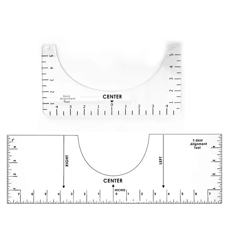 2Pcs T-Shirt Alignment Ruler for Guiding T-Shirt Design, Fashion Center Design Rulers with Size Chart
2Pcs T-Shirt Alignment Ruler for Guiding T-Shirt Design, Fashion Center Design Rulers with Size Chart