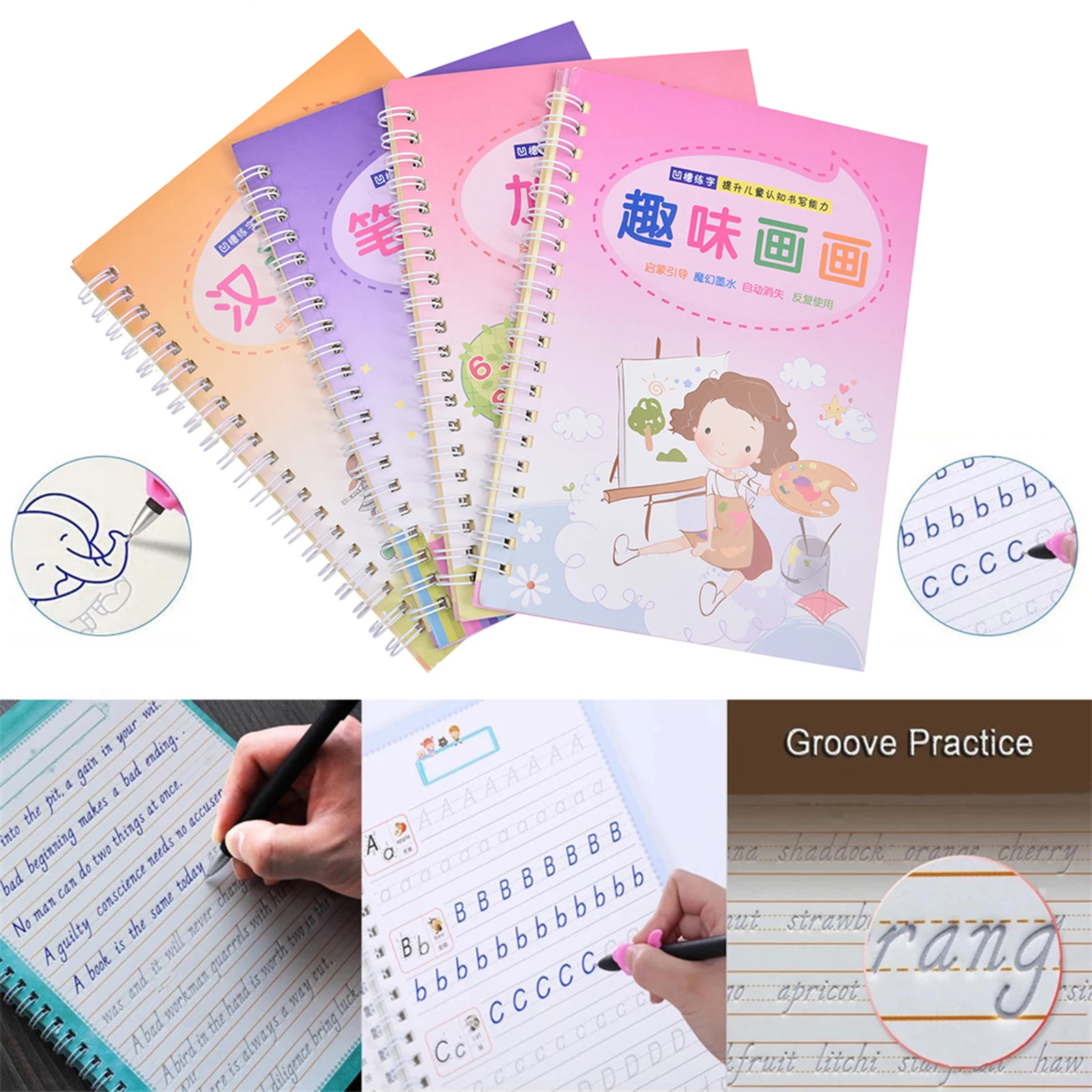 2020 Magic Calligraphy That Can Be Reused Handwriting Copybook Set for Kid Calligraphic Letter Writing Art Supplies Dropshipping 
2020 Magic Calligraphy That Can Be Reused Handwriting Copybook Set for Kid Calligraphic Letter Writing Art Supplies Dropshipping