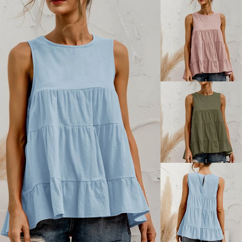 Summer O-Neck Sleeveless Patchwork Loose T-Shirt Top Elegant Women Solid Color Casual Tank Top Streetwear
Summer O-Neck Sleeveless Patchwork Loose T-Shirt Top Elegant Women Solid Color Casual Tank Top Streetwear