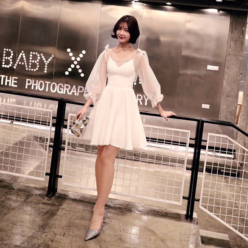 Spring Summer New V-Neck Women A-Line Evening Dresses Sweet Bud Sleeve Prom Short Skirt Slim Elegant Foraml Party Gown Vestidos
Spring Summer New V-Neck Women A-Line Evening Dresses Sweet Bud Sleeve Prom Short Skirt Slim Elegant Foraml Party Gown Vestidos