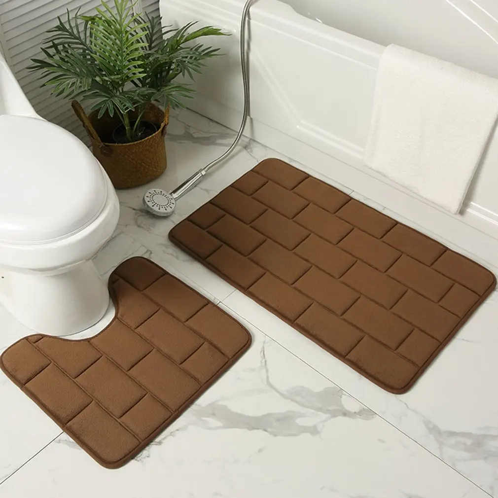2pcs/set Coral Fleece Bath Mat Non-Slip Toilet Mats Set Water Absorbent Bath Rugs Brick 3D Door Entrance Floor Carpet
2pcs/set Coral Fleece Bath Mat Non-Slip Toilet Mats Set Water Absorbent Bath Rugs Brick 3D Door Entrance Floor Carpet