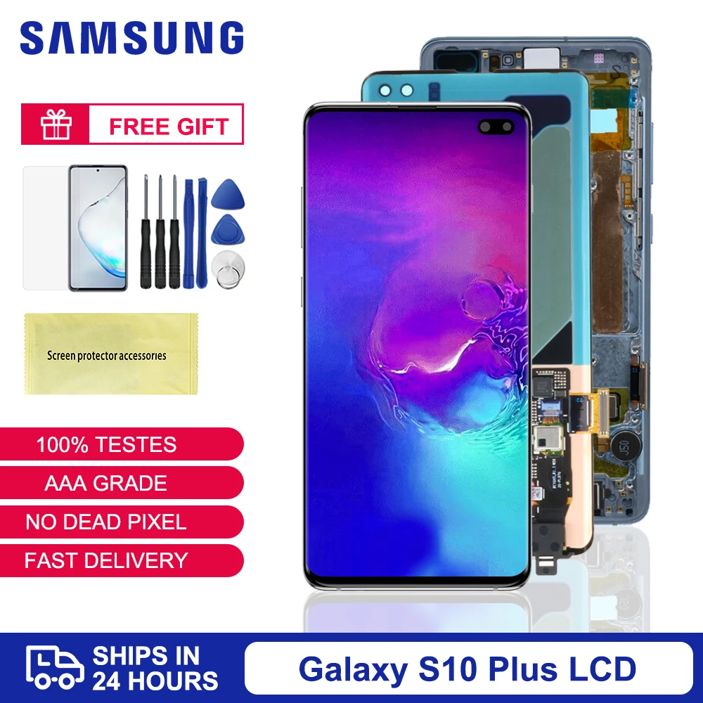 Оригинальный дисплей 6,4 ''для Samsung Galaxy S10 + S10 Plus SM-G975F/DS, ЖК-дисплей, сенсорный экран, дигитайзер в сборе, Запасная часть
Оригинальный дисплей 6,4 ''для Samsung Galaxy S10 + S10 Plus SM-G975F/DS, ЖК-дисплей, сенсорный экран, дигитайзер в сборе, Запасная часть