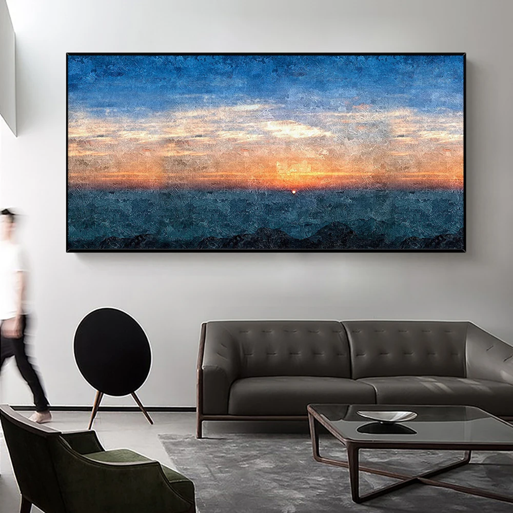 Hand Painted Modern Abstract Oil Painting Sunset Landscape Canvas Wall Art Painting Large Picture For Salon Bedroom Room Decor
Hand Painted Modern Abstract Oil Painting Sunset Landscape Canvas Wall Art Painting Large Picture For Salon Bedroom Room Decor